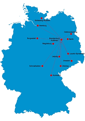 Einzugsgebiet des Semi-Finales in Brandenburg